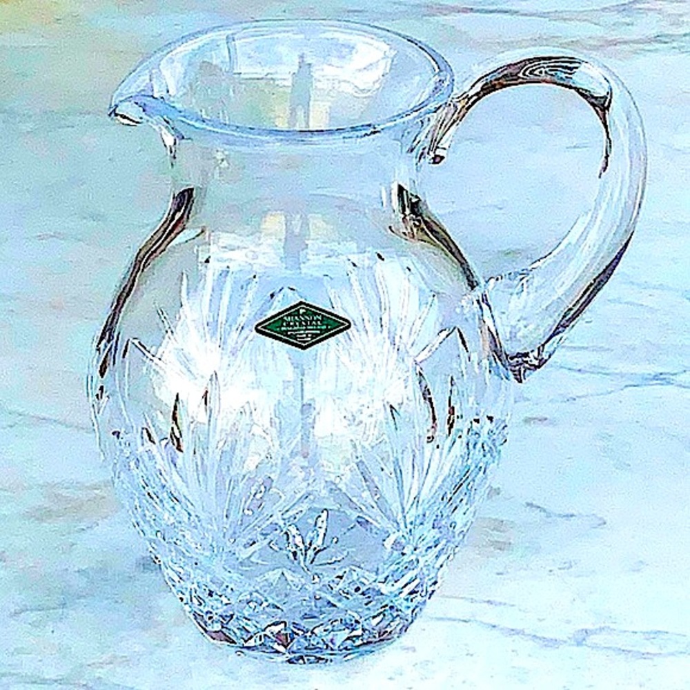 GODINGER WATER PITCHER PINEAPPLE COLLECTION CUT CRYSTAL 48 OZ NIB VINTAGE Y2K